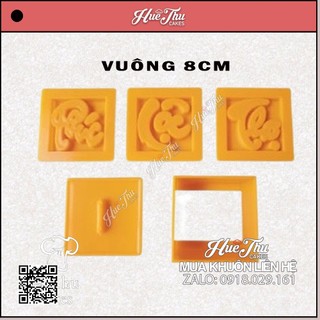 Khuôn in xôi hình Phúc Lộc Thọ PLT04 hình Vuông 8cm - khuôn ép xôi, khuôn nhấn xôi Vĩnh Trường