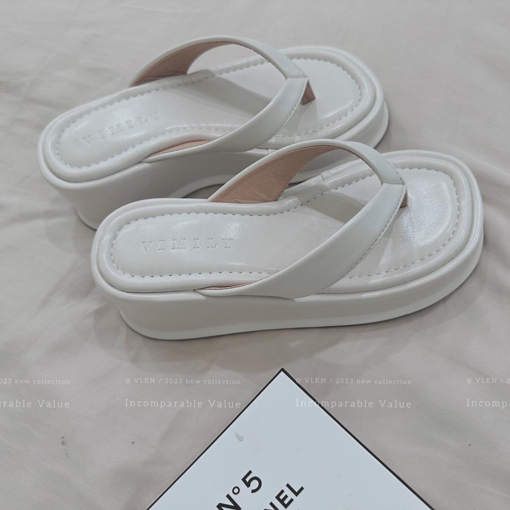 Dép da quai kẹp đế cao