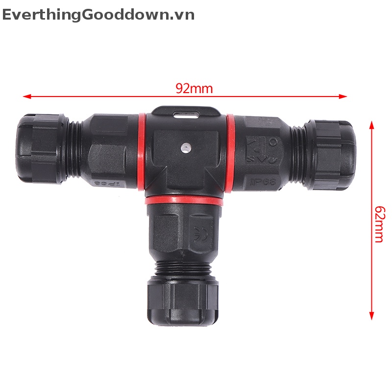 Everthinggooddown Dây Cáp Kết Nối Chữ T IP68 3 Pin 250V 24A Chống Thấm Nước
