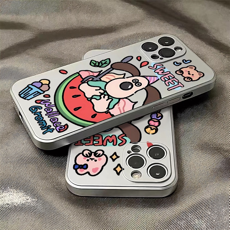 Ốp Điện Thoại Silicon TPU Mềm Mạ Điện Hình Cún Chống Sốc Cho IPhone 14 13 12 11 Pro XS Max XR X 8 + 7 6S Plus