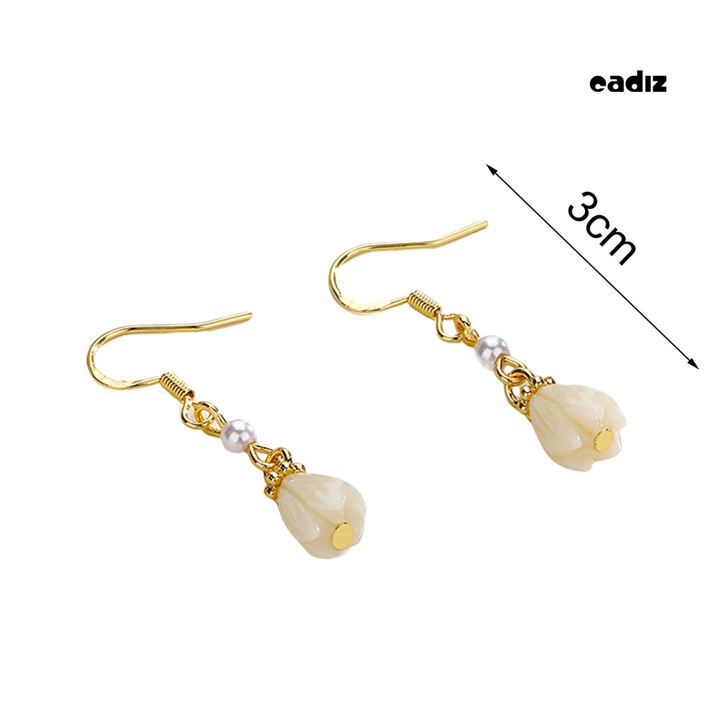 1 Đôi Bông Tai Dáng Dài Đính Hoa Lilies Phong Cách Trung Hoa Ngọt Ngào Thời Trang Cho Nữ