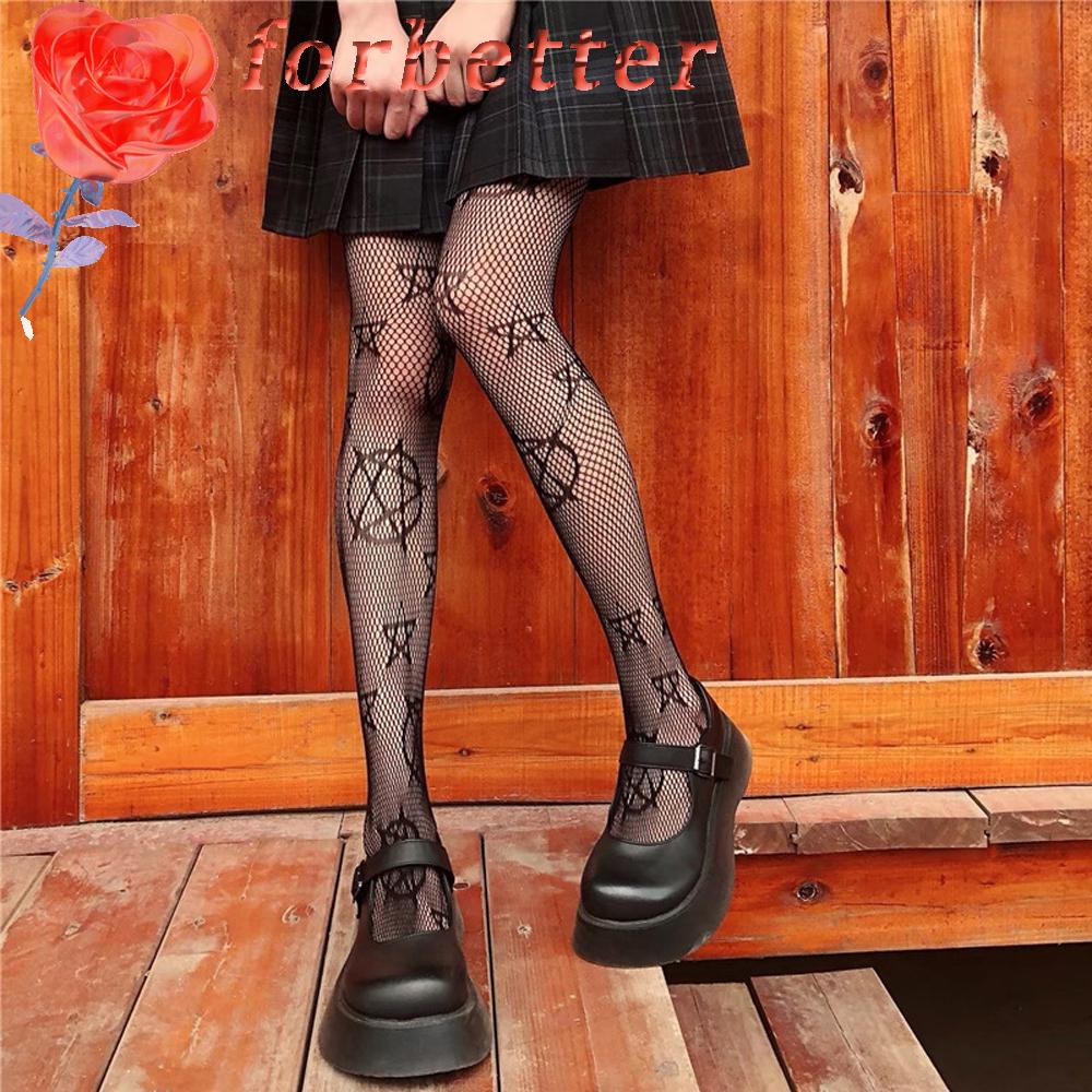 Quần Tất Lưới Trong Suốt Họa Tiết Mèo Kitty Phong Cách Lolita