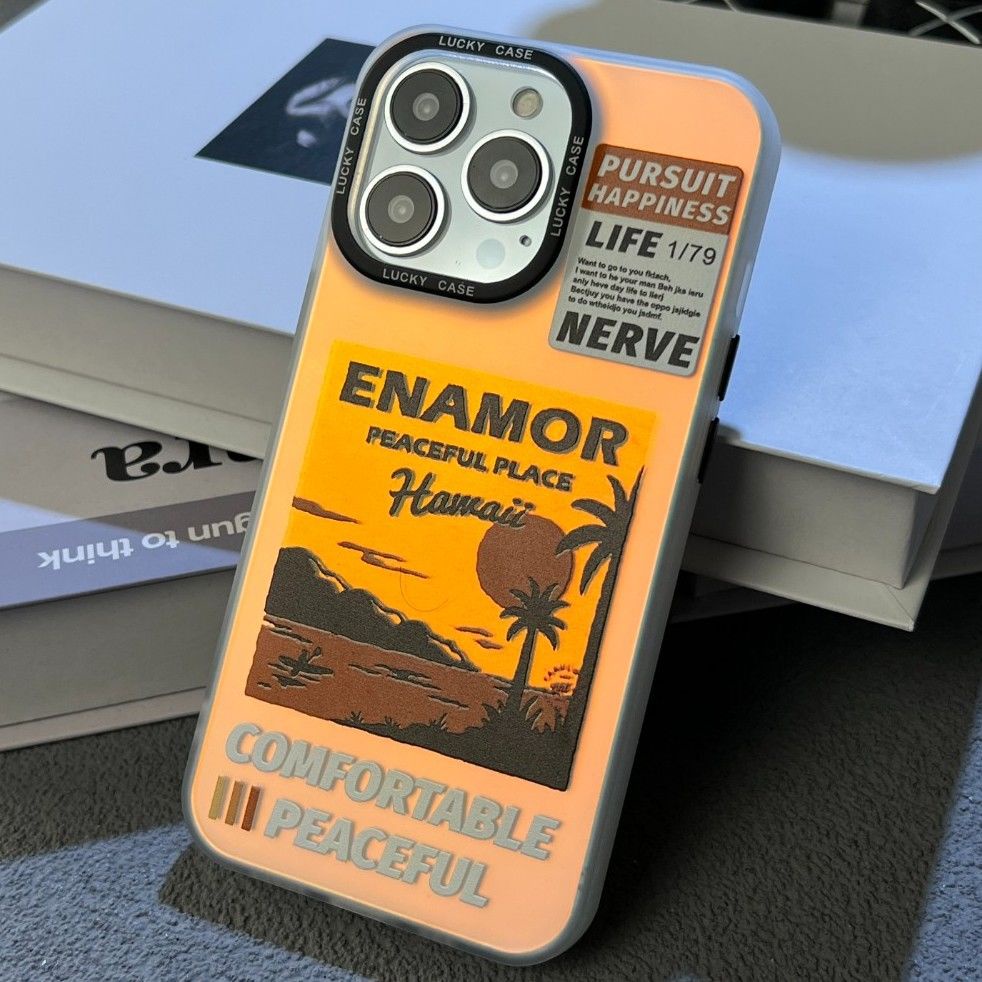 Ốp Điện Thoại Màu gradient In Logo Sang Trọng Chống Sốc / Rơi Cho iphone 14 11 13 12 X XS Pro Max xr Mini xr 7 8 plus