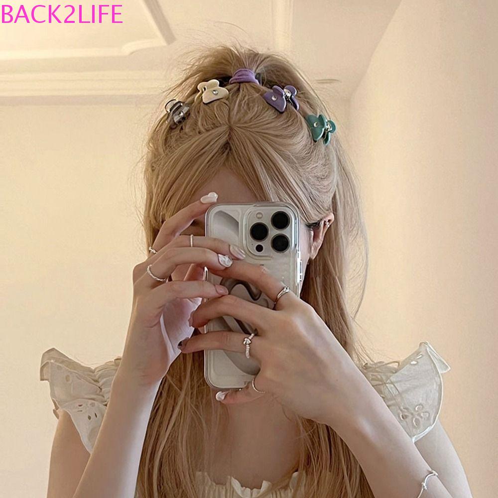 Kẹp Tóc Mini Hình Trái Tim Axit Acetic Kiểu Pháp Xinh Xắn Cho Bé Gái Back2Lilife|Dây Buộc Tóc Hình Học Acetate Acetate Thời Trang Cho Nữ