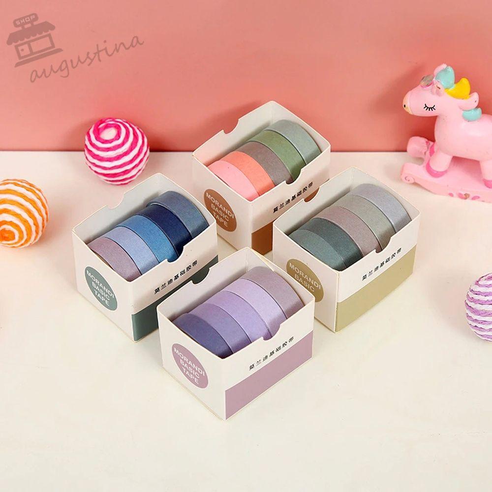 Băng Keo Màu Sắc Trơn Trang Trí Họa Tiết AUGUSTINA Xinh Xắn