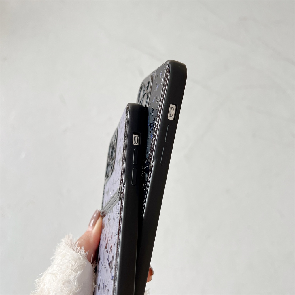 Ốp Điện Thoại Silicon PC Mềm Hình Bướm Màu Đen Bảo Vệ Máy Ảnh Cho iPhone 11 13 12 14 PRO MAX