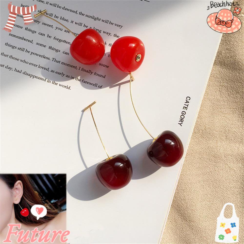 Khuyên Tai Hình Trái Cherry Phong Cách Bohemian Ngọt Ngào