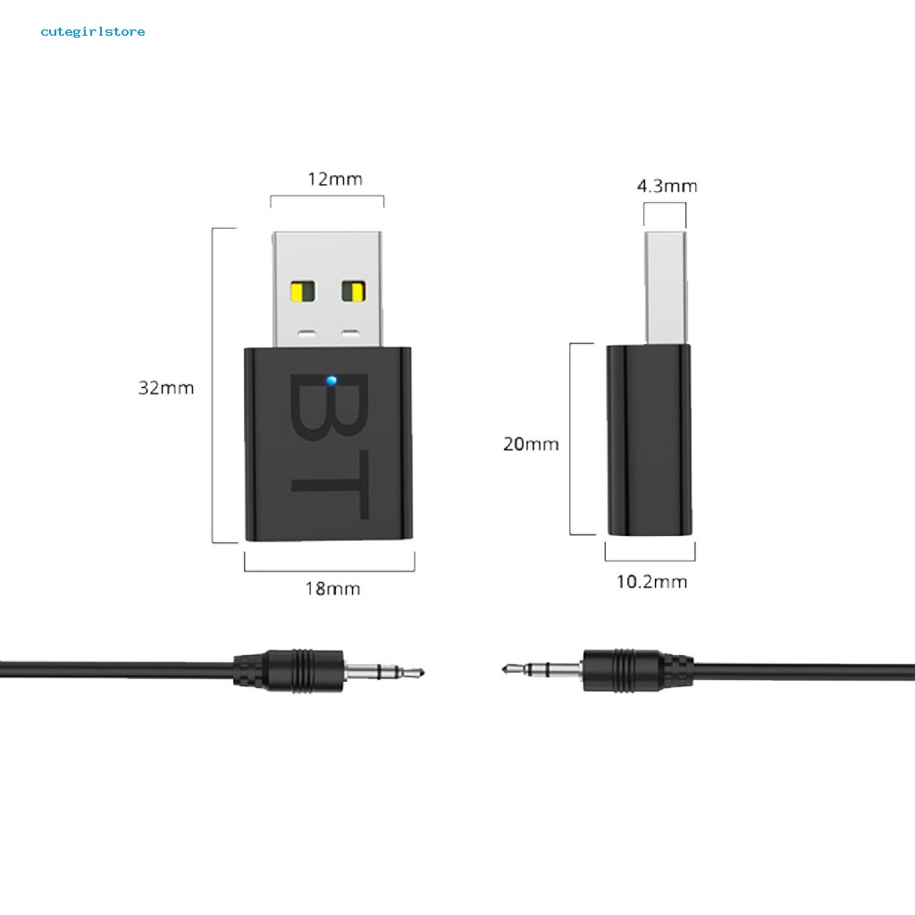 Bộ Thu Tín Hiệu Bluetooth 5.0 Hai Chế Độ USB / AUX 3.5mm BT 5.0 Cho Loa Xe Hơi