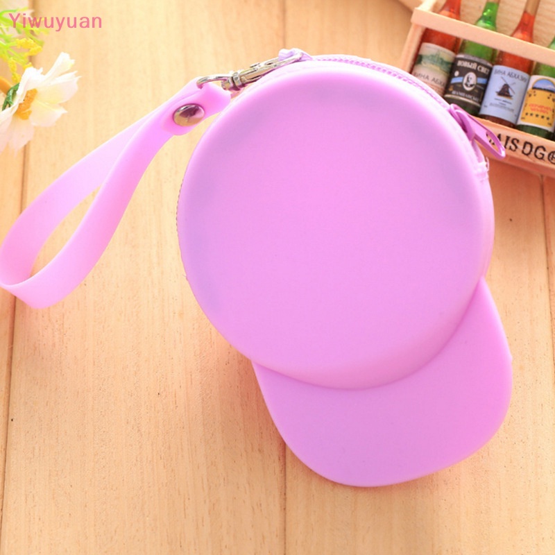 < Yiwuyuan > Ví Mini Đựng Tiền Xu Bằng Silicon Màu Kẹo Phong Cách Mũ Lưỡi Trai Mới Cho Nữ