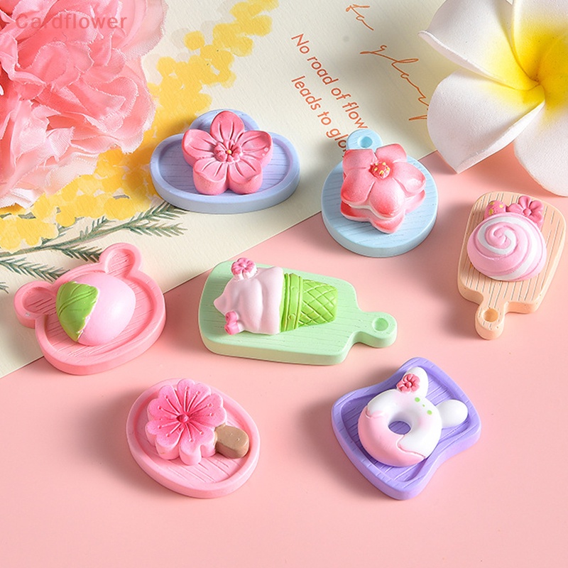 Bộ 10 Bông Hoa Anh Đào Mini Bằng Nhựa Resin Trang Trí Ốp Điện Thoại / Xe Hơi DIY Mới