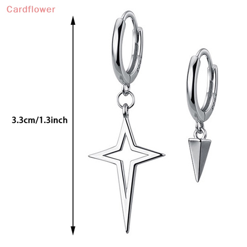 Khuyên Tai Bạc Hình Chữ Thập Không Đối Xứng Thời Trang Cho Nữ