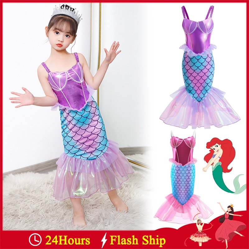 Đầm Hóa Trang Công Chúa Disney Màu Tím / Hồng Xinh Xắn Cho Bé Gái