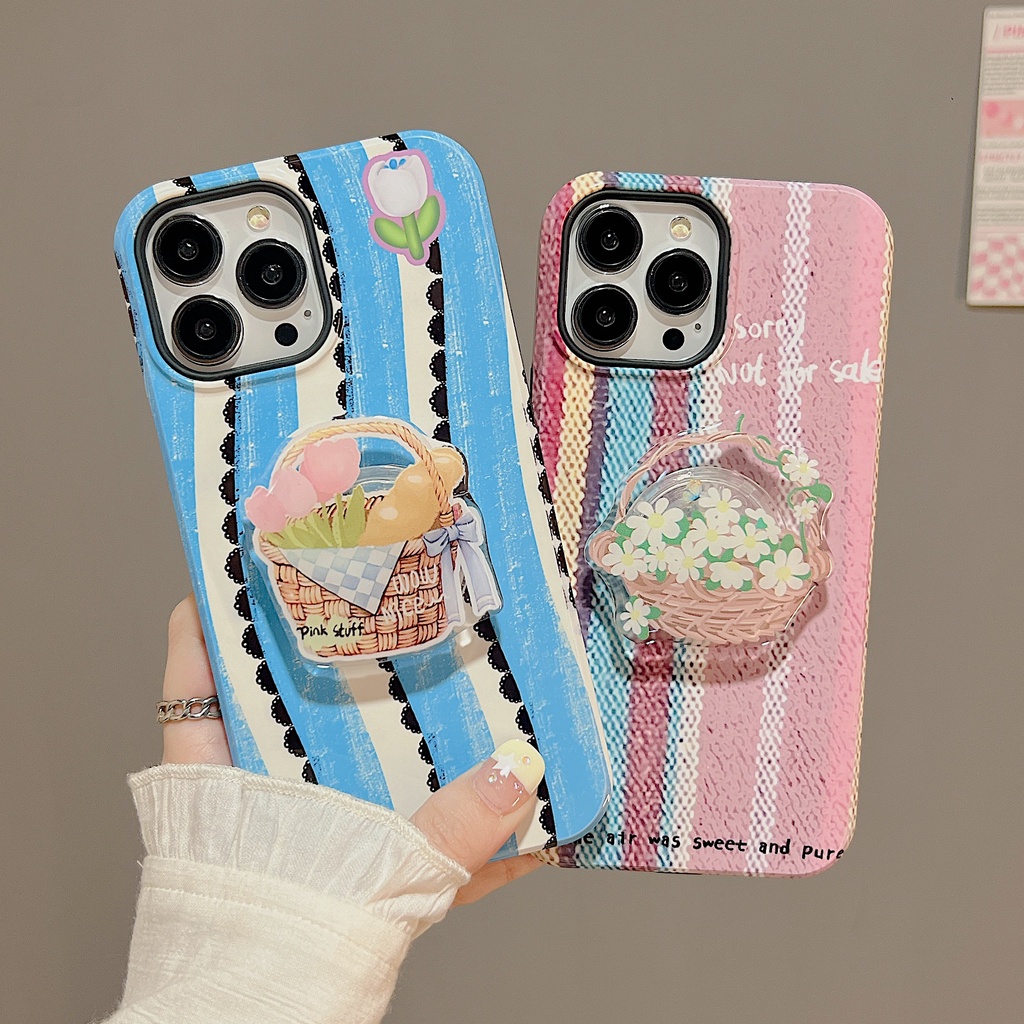 Ốp Điện Thoại PC Cứng Chống Sốc Họa Tiết Hoa Kèm Giá Đỡ Cho iPhone 11 13 12 14 Pro Max