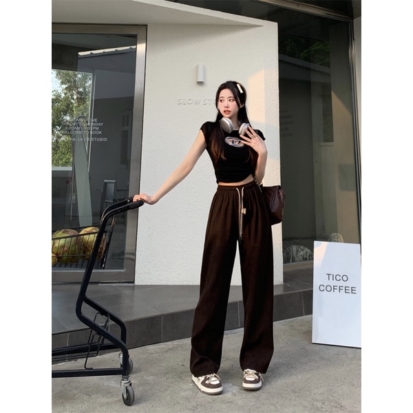 NZN Quần Dài Ống Rộng Thiết Kế Mới Năng Động Thời Trang Dành Cho Nữ