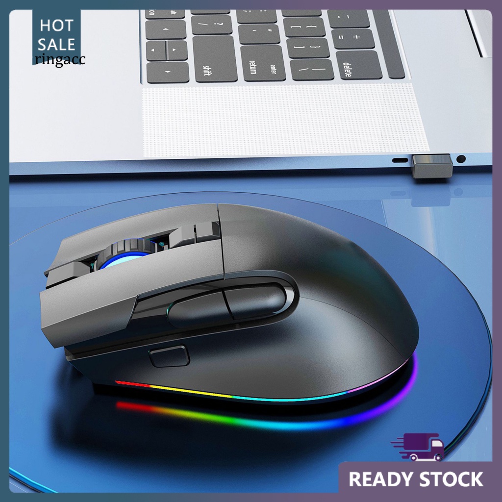 1 Bộ Chuột Quang Không Dây 11 Hiệu Ứng Ánh Sáng Bền Bỉ 1200DPI USB Dùng Để Chơi Game