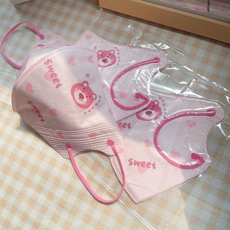 Disney Khẩu Trang In Hình Gấu 3d Ba Chiều Dễ Thương Dành Cho Bé Gái