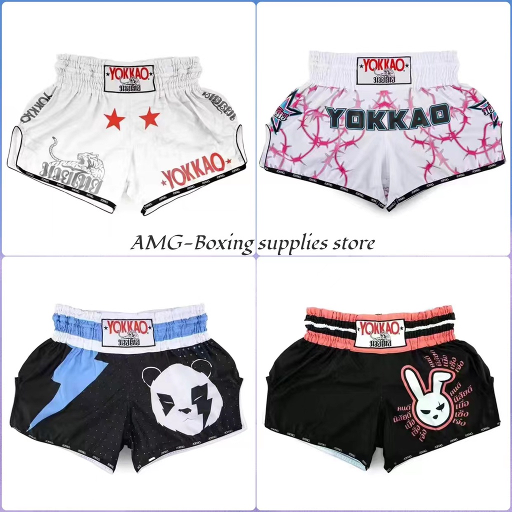 Hot bán mới Muay Thái quần short chiến đấu Muay Thái quần áo cho nam giới và phụ nữ bãi biển đồng phục trẻ em chiến đấu quần áo tập thể dục mẫu in tốc độ khô hấp thụ mồ hôi thời trang in quần đấm bốc