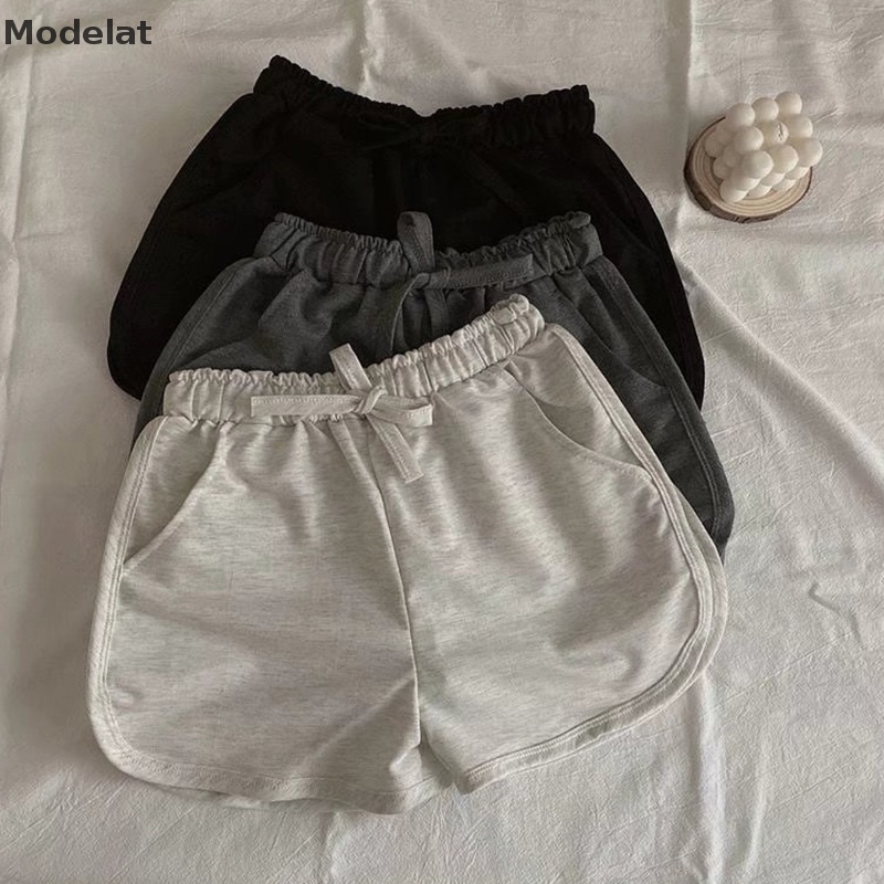 Quần Short Dáng Chữ A Thoáng Khí Màu Trơn Đơn Giản Thời Trang Mùa Hè Cho Nữ