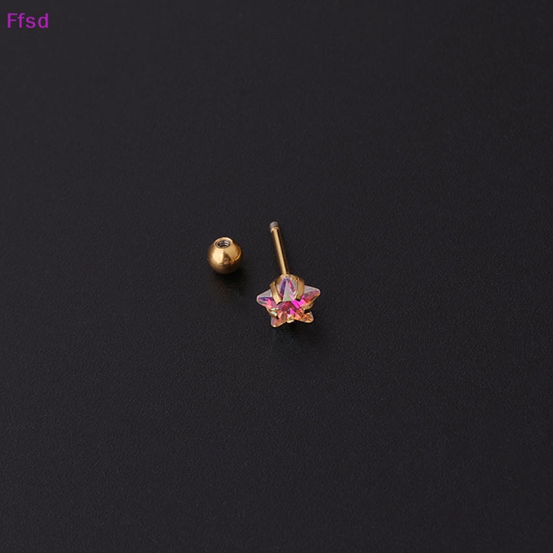 1 Khuyên Tai Xoắn Ốc Đính Đá Zircon Nhiều Màu Cho Nữ