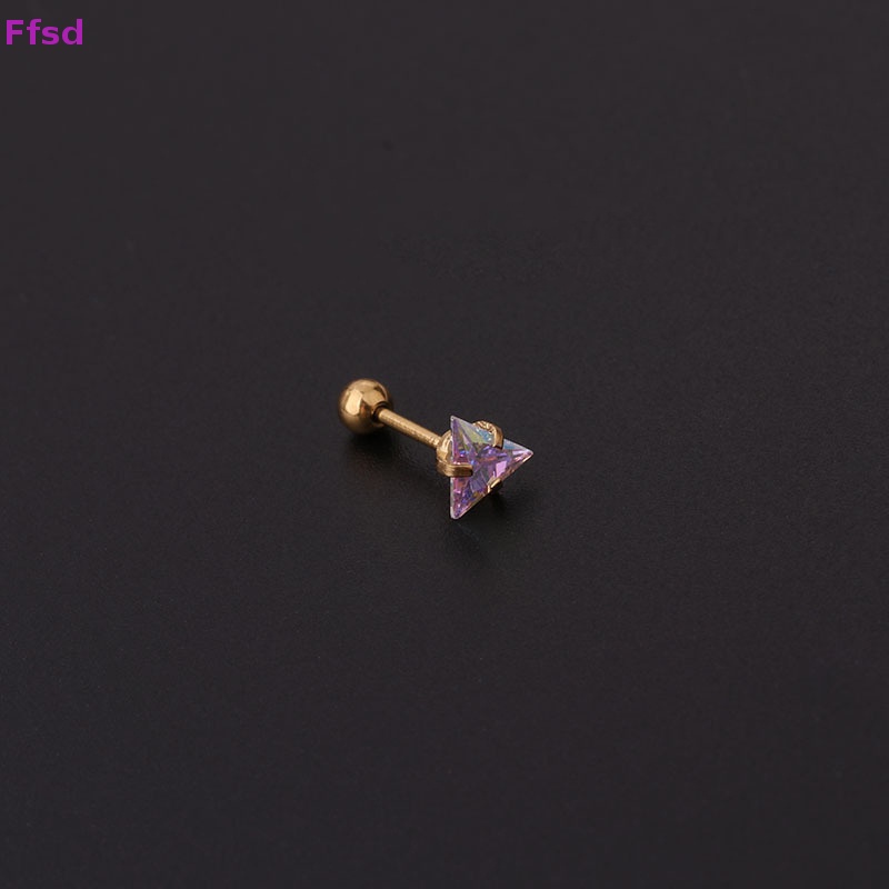 1 Khuyên Tai Xoắn Ốc Đính Đá Zircon Nhiều Màu Cho Nữ