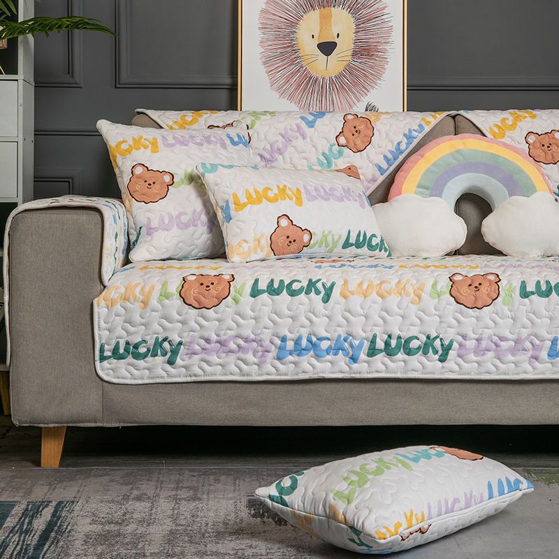 Đệm Lót Ghế Sofa Vải Cotton Chống Trượt Họa Tiết Hoạt Hình Dễ Thương