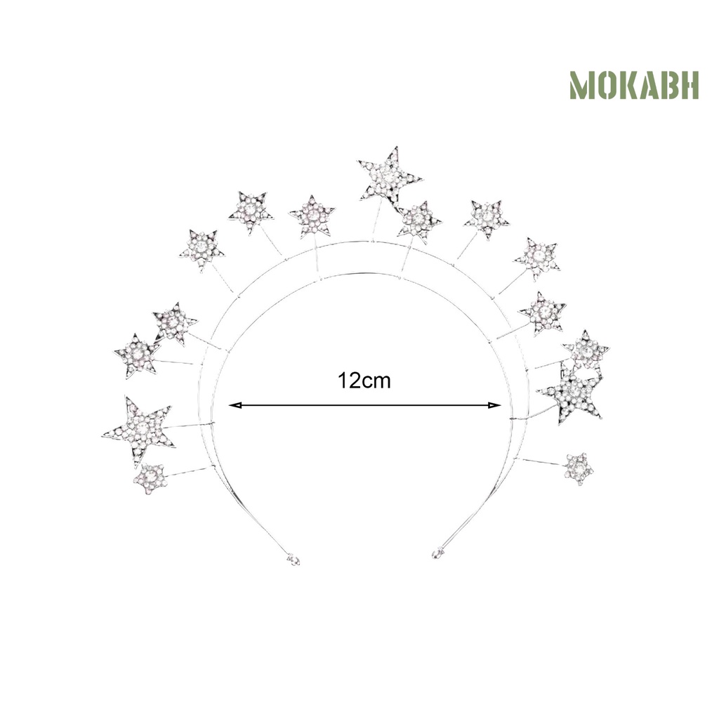 Băng Đô Cài Tóc Hình Vương Miện Đính Đá Lấp Lánh Dễ Thương Chống Trượt Phong Cách Hàn Quốc