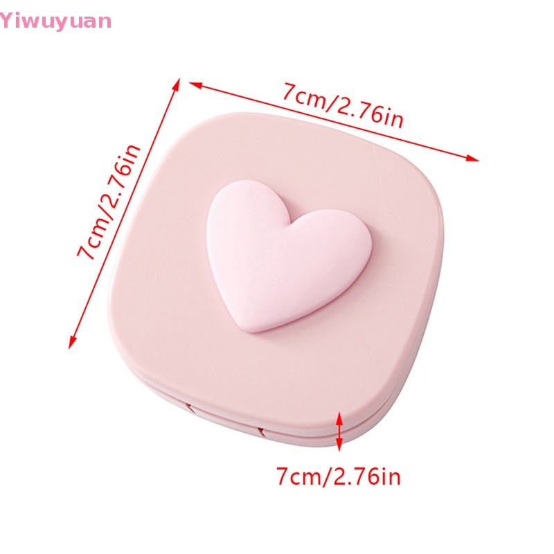 < Yiwuyuan > Hộp Đựng Kính Áp Tròng Màu Macaron Hình Vuông Trái Tim Có Gương Nhỏ Gọn Dễ Mang Theo Khi Đi Du Lịch Mới