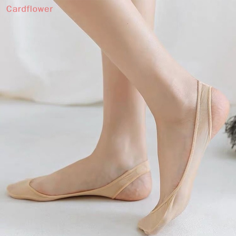 < Cardflower > Vớ Lụa Nửa Bàn Chân Chống Trượt Siêu Mỏng Vô Hình Miệng Nông Mới