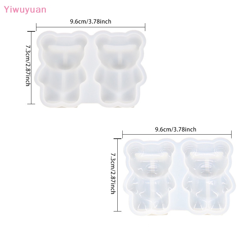 < Yiwuyuan > Khuôn Silicon Làm Mặt Dây Chuyền / Móc Khóa Bằng Pha Lê Hình Gấu Nhỏ Xinh Làm Trang Sức Mới