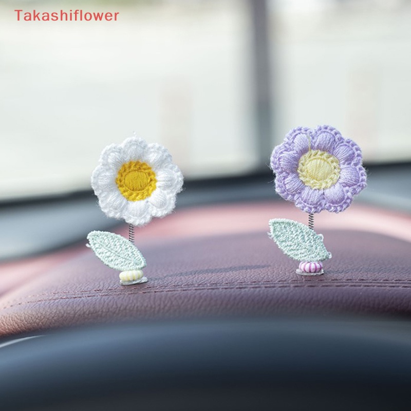 (Takashiflower) Hoa Đan Móc Thủ Công Đầu Lắc Mini Trang Trí Nội Thất Xe Hơi