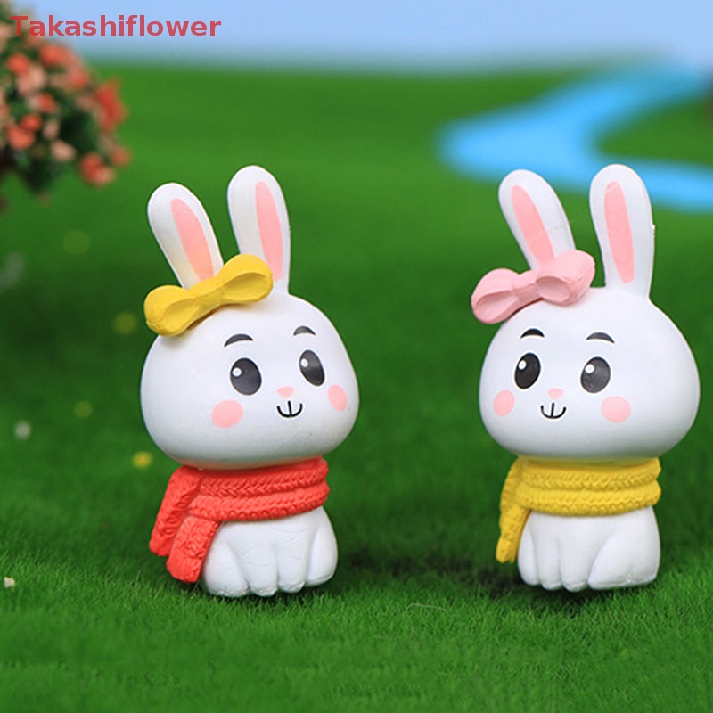 1 Đồ trang trí Thỏ Mini Dễ Thương Bằng Nhựa Resin Trang Trí Tiểu Cảnh