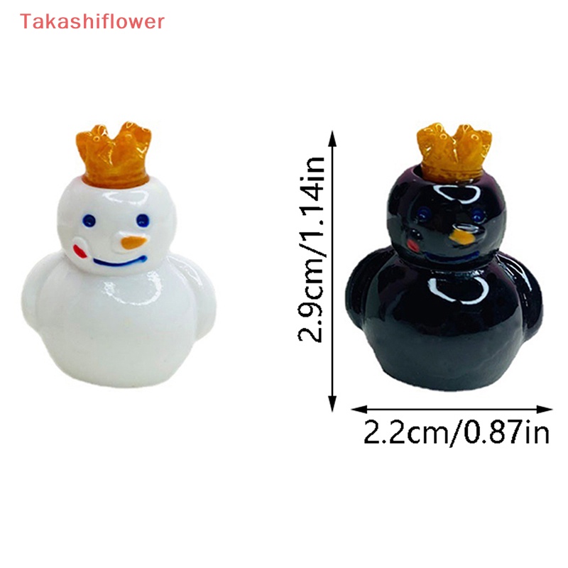 Bộ 5 Đồ trang trí Người Tuyết Hoạt Hình Mini Bằng Nhựa Resin Phát Sáng Dùng Trang Trí