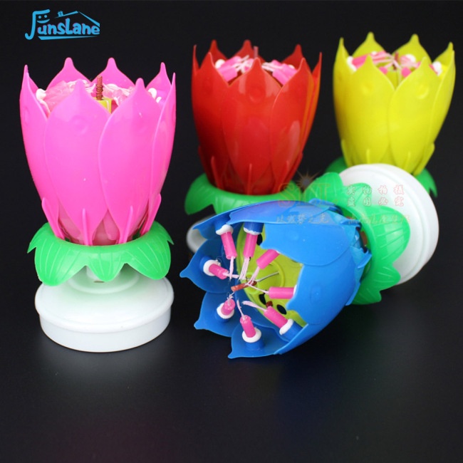 Nến Sinh Nhật Hình Hoa Sen Có Nhạc Nhiều Màu Sắc Vui Nhộn Dành Cho Trẻ Em