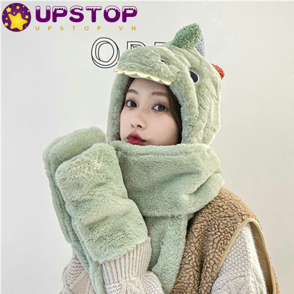 Mũ Hình Khủng Long Hoạt Hình One Piece Đội Khăn Choàng Cổ Chống Lạnh Giữ Ấm Tai