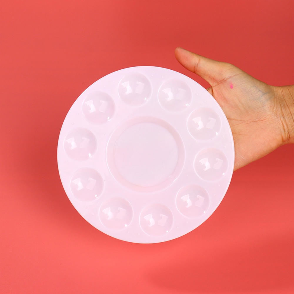 Khay Nhựa Tròn Đựng Màu Vẽ Tranh Tiện Dụng