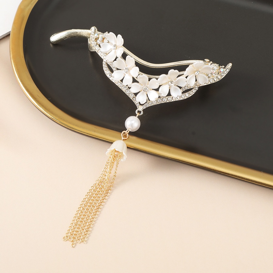 Kẹp Tóc Tua Rua Đính Kim Cương Pha Lê Toàn Diện Phong Cách Hàn Quốc Cho Nữ