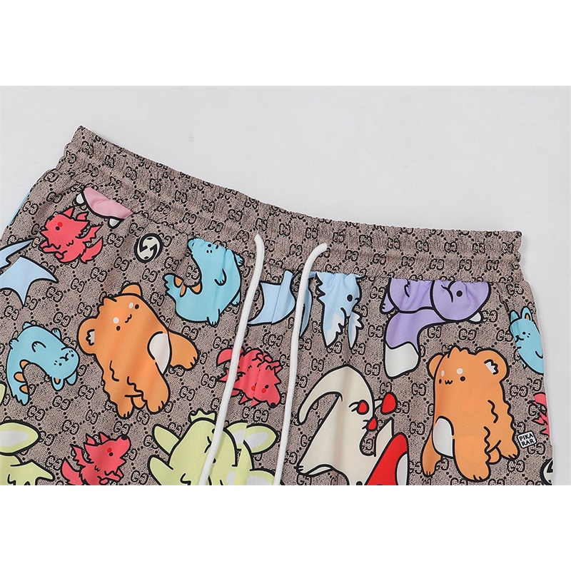 Bán Chạy Nhất G &amp; U Quần Short Dáng Rộng Lưng Thun In Họa Tiết Động Vật Có Size Lớn Cho Nam Và Nữ
