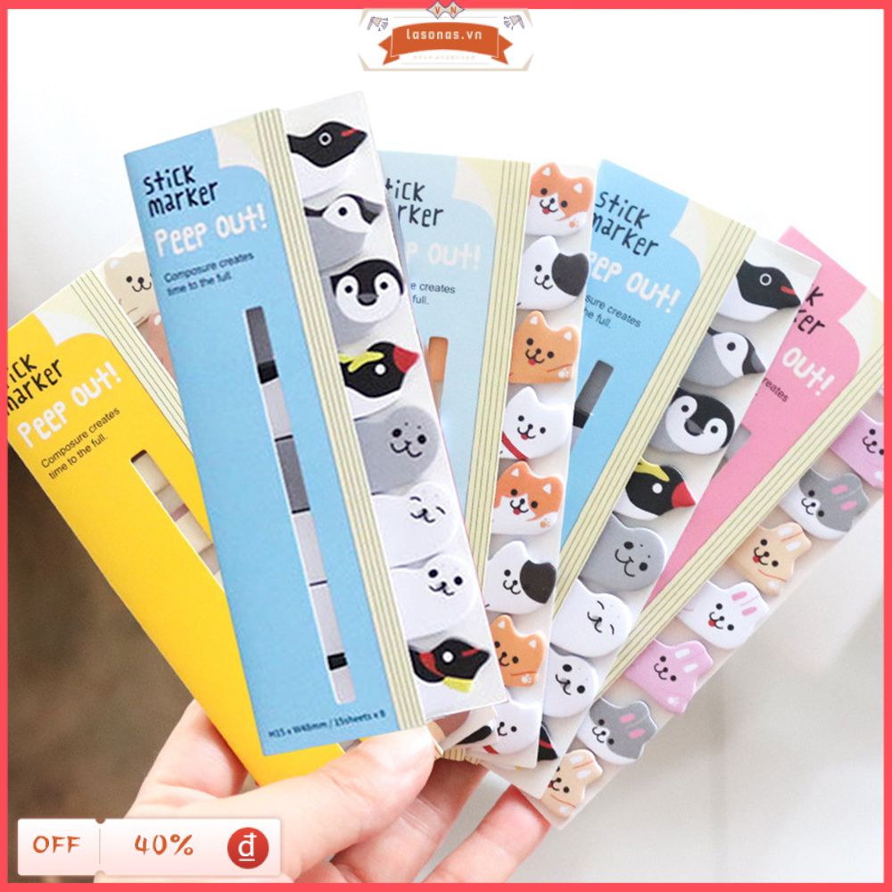 Văn phòng phẩm dễ thương Nhật Bản và Hàn Quốc Hàng ngồi Dấu trang động vật Post-it Ghi chú N Ghi chú Post-it