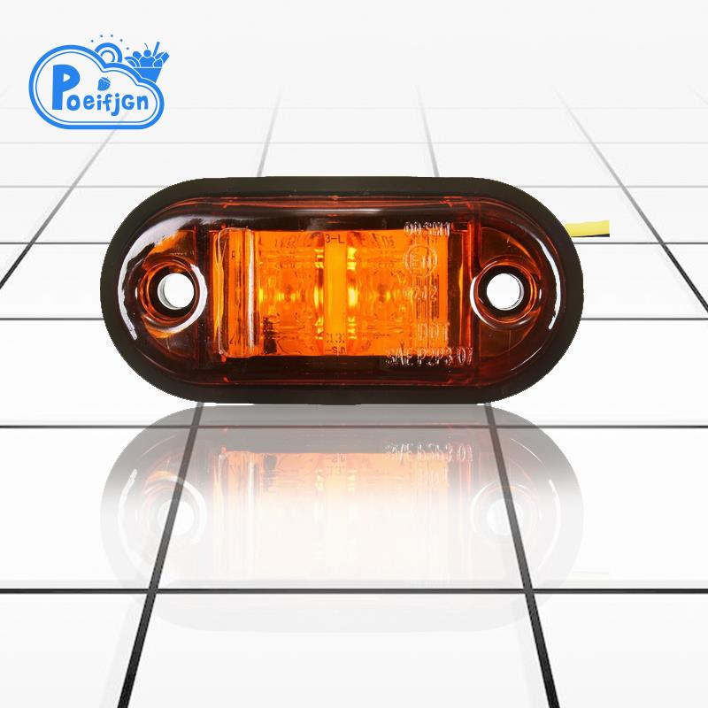 Đèn LED 2 Bóng 12V / 24V Ánh Sáng Vàng Hổ Phách Gắn Hông Xe Hơi / Xe Tải