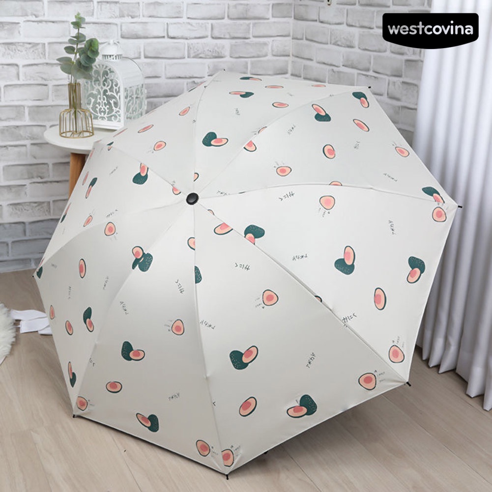 [COD]☁Dù Gấp Chống Tia UV Chống Thấm Nước Họa Tiết Cà Rốt Dễ Thương