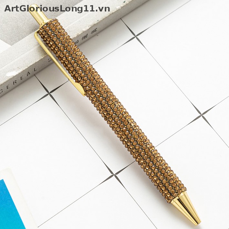 Bút Bi Mực Đen Ngòi 0.5mm Đính Kim Sa Lấp Lánh