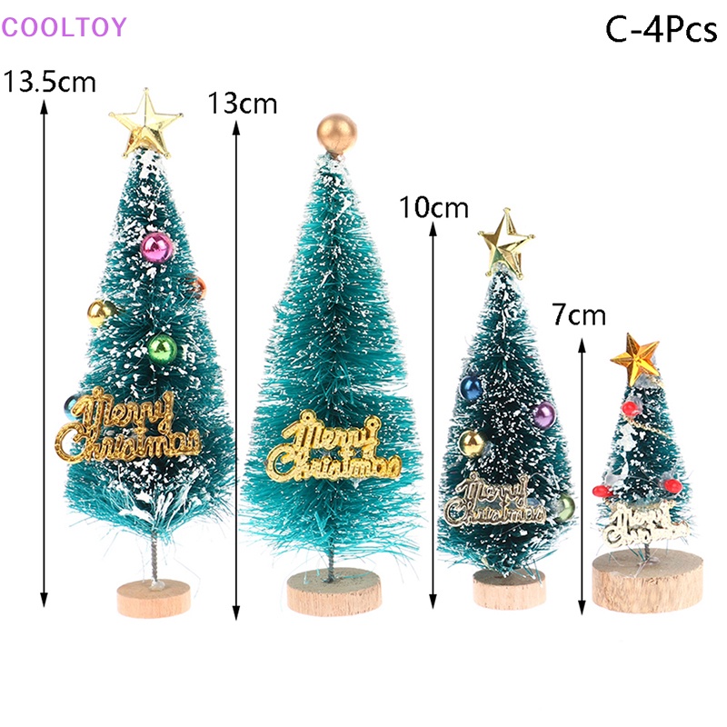 Set 4 Mô Hình Cây Thông Giáng Sinh Mini Tỉ Lệ 1: 12 Dùng Để Trang Trí Nhà Búp Bê