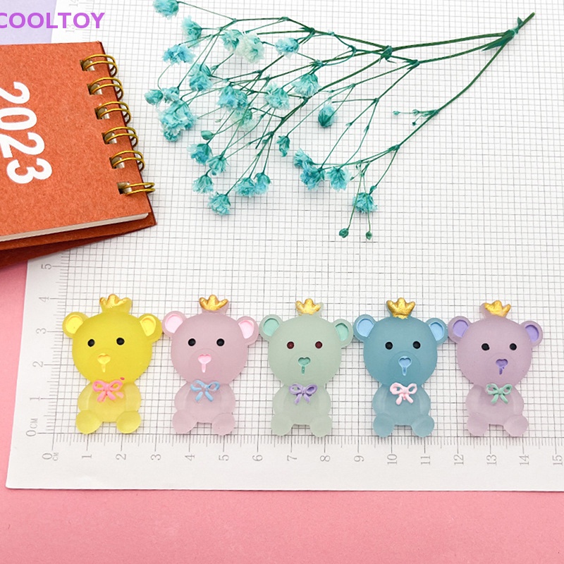 Set 2 Vương Miện Mini Dạ Quang Hình Gấu Dễ Thương Trang Trí Nhà Búp Bê