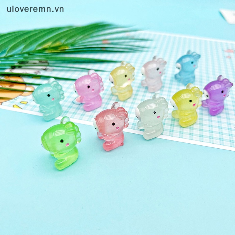 Bộ 2 Tượng Ngựa Hoạt Hình Mini Phát Sáng Trong Suốt Dùng Trang Trí