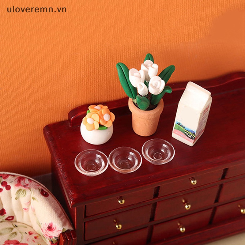 Mô Hình Chén Dĩa Trong Suốt Trang Trí Nhà Búp Bê Tỉ Lệ 1: 12