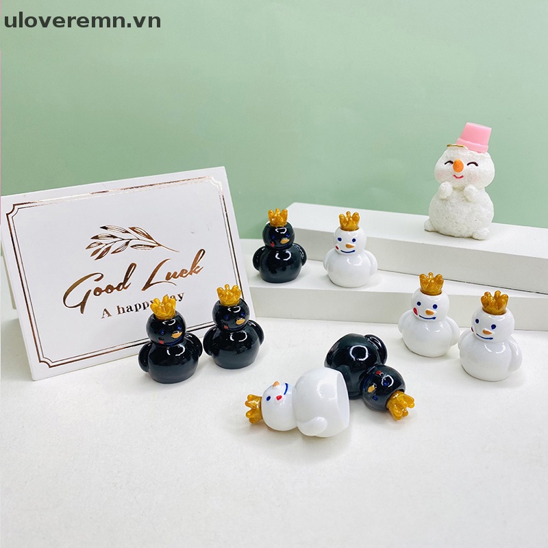 Bộ 5 Tượng Người Tuyết Hoạt Hình Bằng Nhựa Resin Phát Sáng Dùng Trang Trí