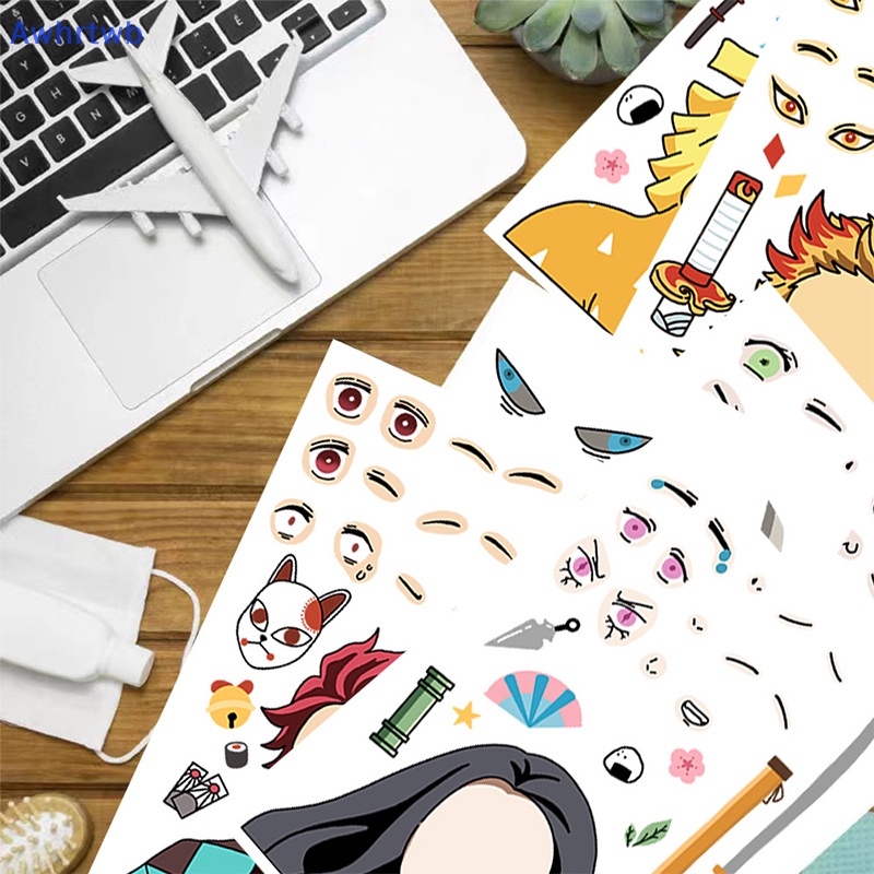 Bộ 8 Miếng Dán Hình Anime Demon Slayer Chống Thấm Nước Độc Đáo Cho Bé Mới