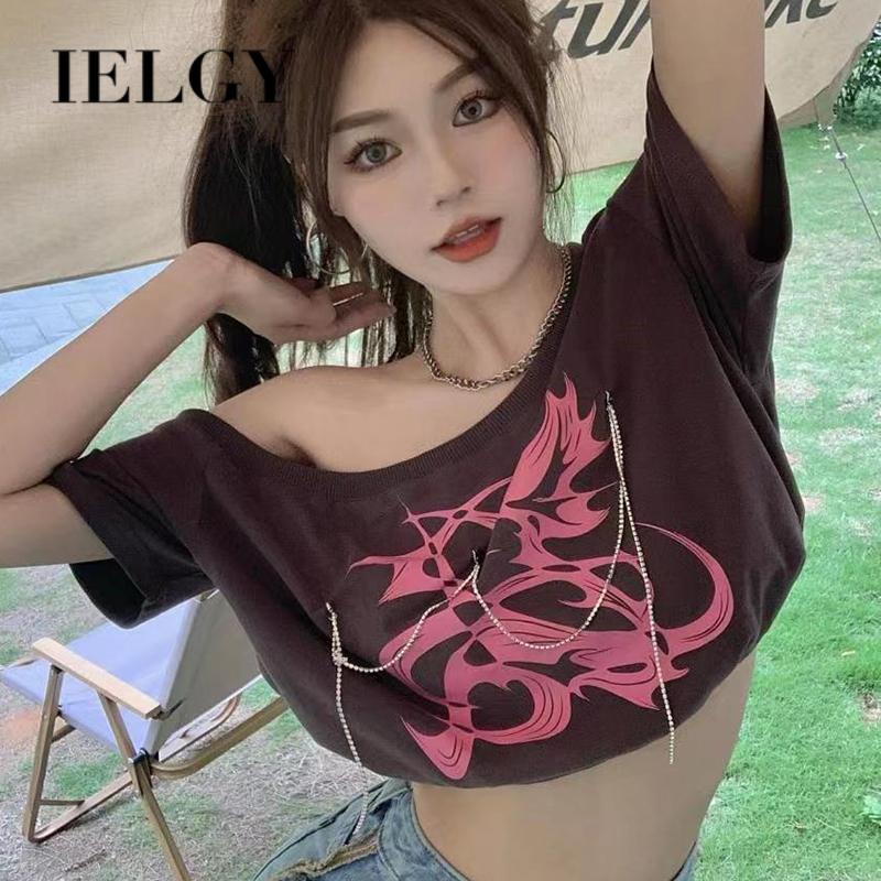IELGY    Áo Thun Ngắn Tay In Họa Tiết Thời Trang Dành Cho Nữ