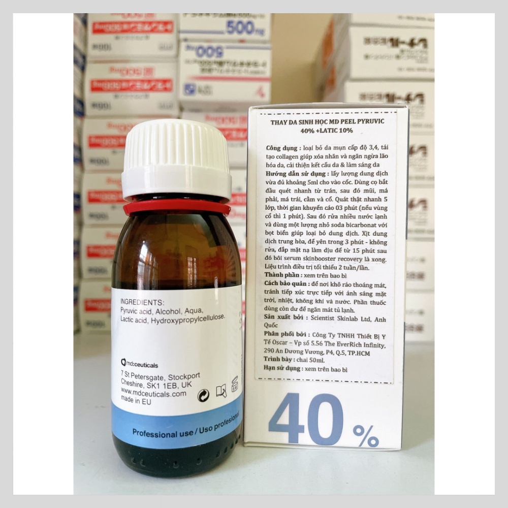 Tinh chất thay da sinh học xóa nám, sáng da, ngăn ngừa lão hóa MD:CEUTICALS MD: PEEL Pyruvic 40% 50ml