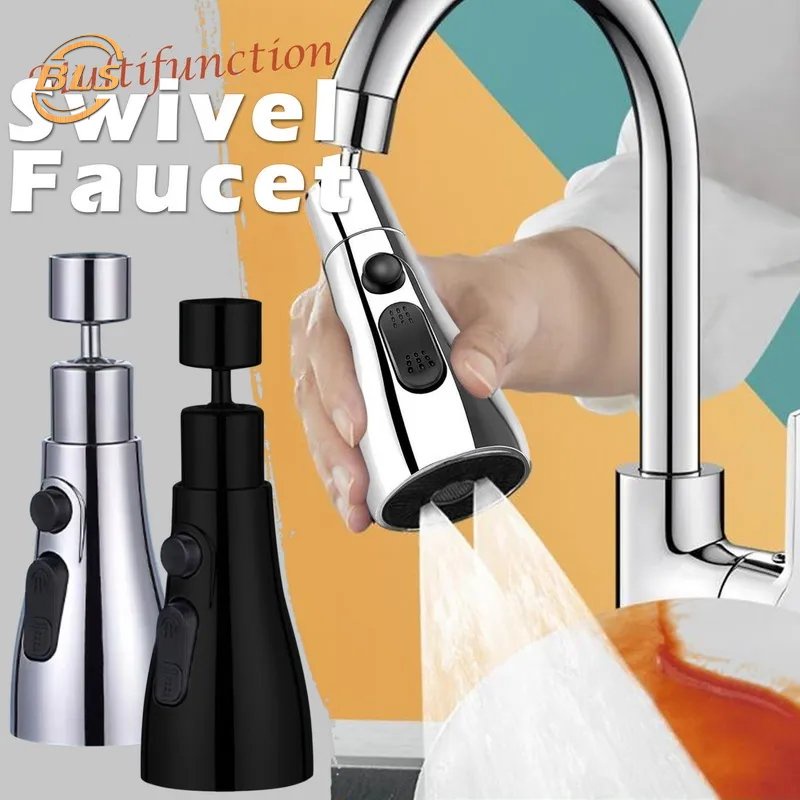 Vòi Nước Kim Loại ABS Chống Văng 2 Màu / 360 Độ° Đầu Nối Dài Vòi Nước Bồn Rửa Chén Dạng Xoay Thay Thế Tiện Dụng